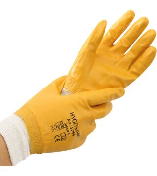 Nitrile work glove NITRIL GRIP SUPER nitrile coating, yellow, strong quality