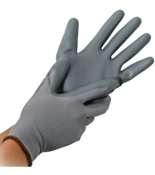 Hygostar nylon-fine-knit gloves CRAFT, nitrile coating, grey