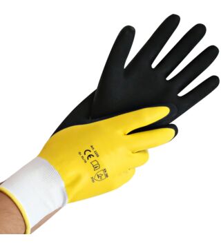 Hygostar fine knitted glove WET PROTECT, double latex coating