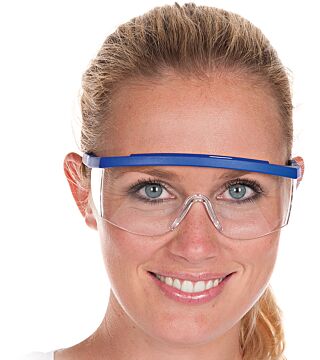 Hygostar Allzweckschutzbrille, blau Bügel längen- & höhenverstellbar