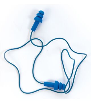 Hygostar Ohrenstöpsel, einweg, blau, mit Kordel, lamellenform, detektierbar