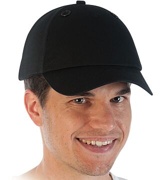 Hygonorm bump cap, bawełna z plastikowym kapturkiem, regulowany, czarny, rozmiar 54-59cm