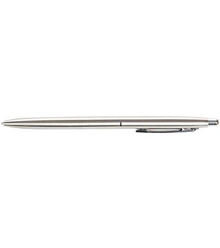 Hygostar metal ball pen, silver, blue writing with retractable refill, exchangeable, with clip