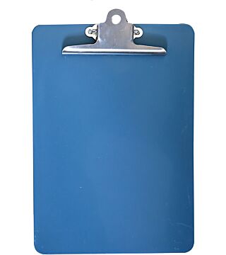Hygostar Klemmbrett aus Kunststoff (A4), blau detektierbar, mit Edelstahlklemme