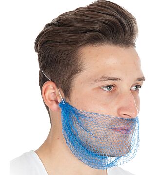 Hygostar Detektierbarer Bartschutz, blau, aus Nylon, 5mm Maschenweite, VPE: 36 Stück