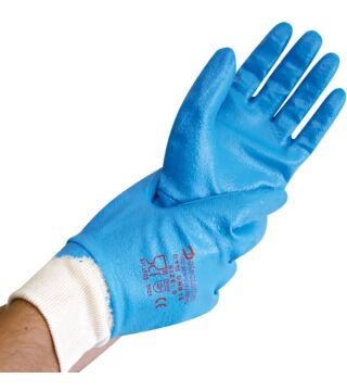 Hygostar nitrile work glove DETECT, fully coated, with knitted cuff, 28cm, size XL/10