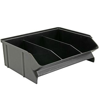 ESD grab tray, 3 compartments, 198x160x70 mm, black