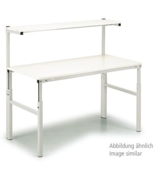 ESD TPH Work table with shelf board, manually adjustable with Allen screws, light grey, 1500 x 700 mm
