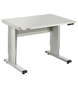 ESD WB Work table, adjustable with electric motor, light grey, 1500 x 800 mm