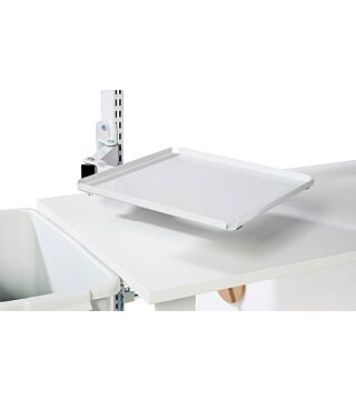 Laptop/printer shelf with double arm, swivelling, ESD 
