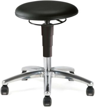 ESD swivel stool C15AL, synthetic leather, black