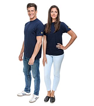 ESD T-Shirt round neck navy blue, 150g/m²