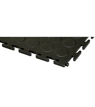 PVC Bodenfliese, schwarz, standard, genoppt, 4 Stück, 500 x 500 x 7 mm