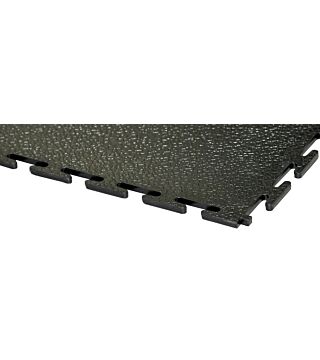 PVC floor tile, black, standard, smooth, 4 pieces, 500 x 500 x 7 mm
