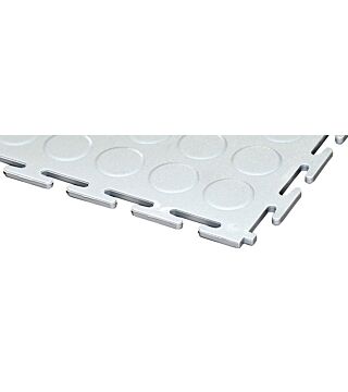 PVC floor tile, light grey, standard, studded, 4 pieces, 500 x 500 x 7 mm