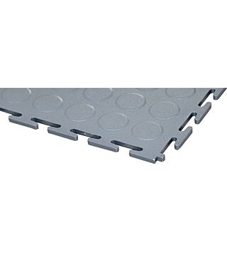 PVC floor tile, grey, standard, studded, 4 pieces, 500 x 500 x 7 mm