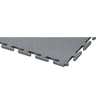 PVC floor tile, grey, standard, smooth, 4 pieces, 500x500x7mm