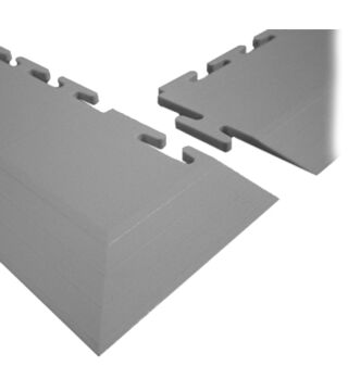 PVC corner ramp, gray (RAL7015), 10 mm > 1 mm, 590 x 90 mm, 1 piece