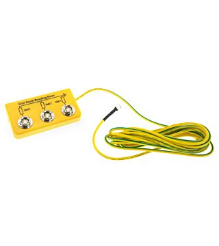 ESD grounding point, 3 x 10 mm push button, yellow