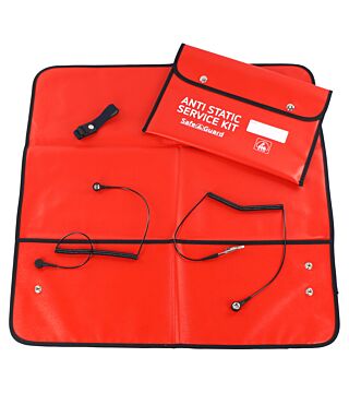 ESD-Service Kit, Arbeitsmatte, einfache Krokodilklemme, Vinyl, rot, 610 x 610 mm