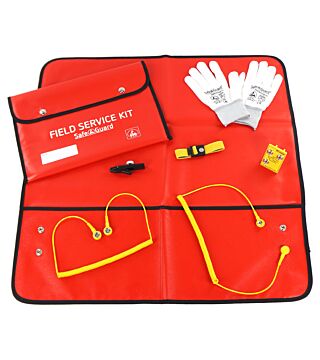 ESD Service Kit SWISS, Gloves, isolated Crocodile Clip, red