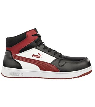 ESD safety shoes S3L, PUMA SAFETY, FRONTCOURT BLK/WHT/RED MID, black