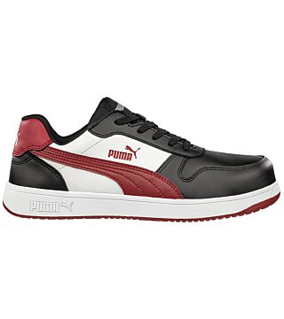 ESD safety shoes S3L, PUMA SAFETY, FRONTCOURT BLK/WHT/RED LOW, black