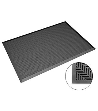 ESD floor mat black, flat knobs, 950 x 1250 x 14 mm