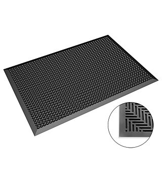 ESD Bodenmatte, halbkugelförmige Noppen, schwarz, 950 x 650 x 14 mm