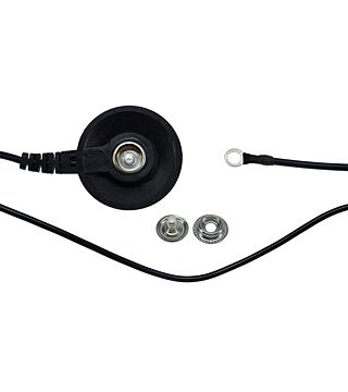 Câble de mise à la terre ESD, bouton-poussoir / oeillet 4 mm, L = 1,8 m