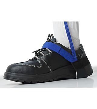 ESD heel strap with velcro, 1 MOhm, blue/black