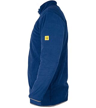 ESD fleece jacket with long zip, unisex, navy blue/dark grey