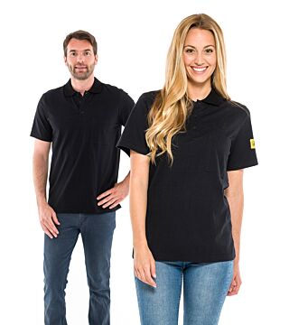 ESD-Poloshirt mit Brusttasche, 150g/m², schwarz