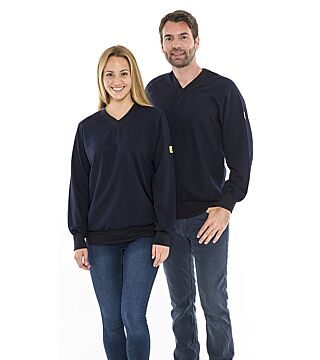 ESD sweatshirt V-neck navy blue, 280g/m²