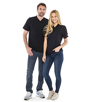 ESD-Shirt V-Ausschnitt schwarz, 150g/m², L