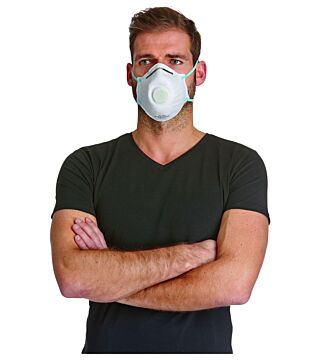 FFP2 fine dust mask, with exhalation valve, white